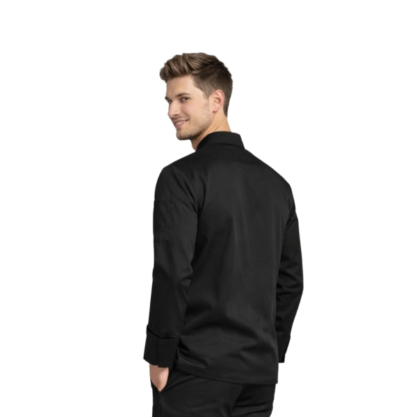 Bluza kucharska czarna na napy elastyczna długi rękaw roz.3XL